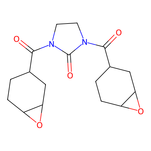 1,3-Bis(7-oxabicyclo[4.1.0]hept-3-ylcarbonyl)imidazolidin-2-one structure