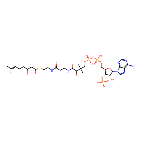 7-Methyl-3-oxo-6-octenoyl-CoA structure