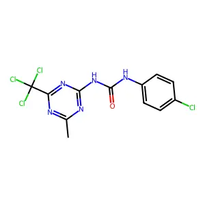 1-(4-Chlorophenyl)-3-[4-methyl-6-(trichloromethyl)-1,3,5-triazin-2-yl]urea structure