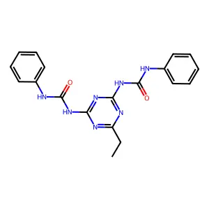 1-[4-Ethyl-6-(phenylcarbamoylamino)-1,3,5-triazin-2-yl]-3-phenylurea structure