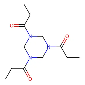 Hexahydro-1,3,5-tripropionyl-s-triazine structure