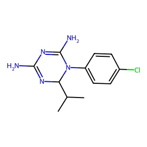 1-(4-chlorophenyl)-2-propan-2-yl-2H-1,3,5-triazine-4,6-diamine structure