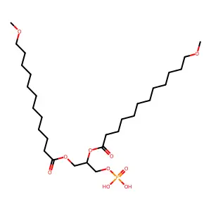 [(2S)-2-(12-methoxydodecanoyloxy)-3-phosphonooxypropyl] 12-methoxydodecanoate structure
