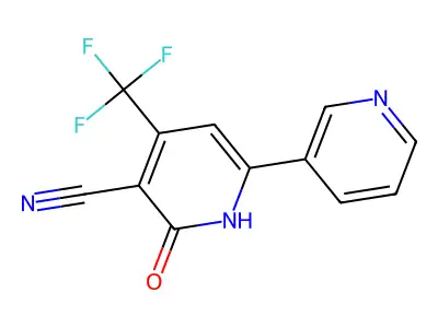 2-Oxo-6-pyridin-3-YL-4-(trifluoromethyl)-1,2-dihydropyridine-3-carbonitrile structure