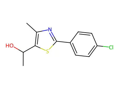 1-[2-(4-Chlorophenyl)-4-methyl-1,3-thiazol-5-yl]ethan-1-ol structure