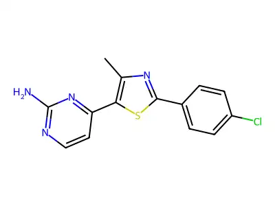 4-(2-(4-Chlorophenyl)-4-methyl-1,3-thiazol-5-yl)pyrimidin-2-amine structure