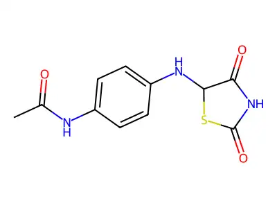 N-{4-[(2,4-dioxo-1,3-thiazolidin-5-yl)amino]phenyl}acetamide structure