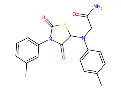 2-(4-Methyl(3-(3-methylphenyl)-2,4-dioxo-1,3-thiazolidin-5-YL)anilino)acetamide structure
