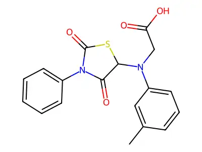 ((2,4-Dioxo-3-phenyl-1,3-thiazolidin-5-YL)-3-methylanilino)acetic acid structure