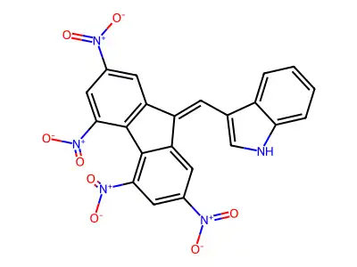 3-((2,4,5,7-Tetranitro-9H-fluoren-9-ylidene)methyl)-1H-indole structure