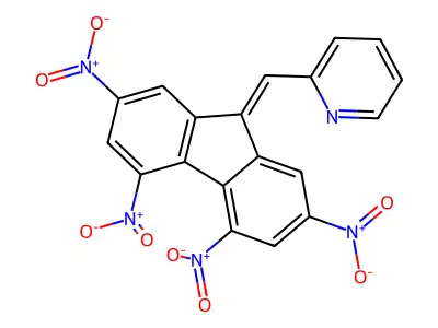 2-((2,4,5,7-Tetranitro-9H-fluoren-9-ylidene)methyl)pyridine structure