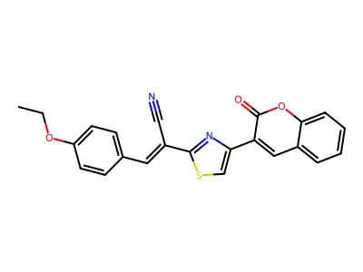3-(4-Ethoxyphenyl)-2-(4-(2-oxo-2H-chromen-3-yl)thiazol-2-yl)acrylonitrile structure