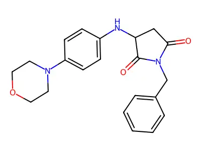 1-Benzyl-3-(4-(4-morpholinyl)anilino)-2,5-pyrrolidinedione structure