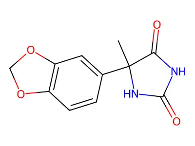 5-(2H-1,3-benzodioxol-5-yl)-5-methylimidazolidine-2,4-dione structure