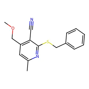 2-Benzylsulfanyl-4-methoxymethyl-6-methyl-nicotinonitrile structure