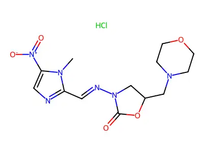 2-Oxazolidinone, 3-[[(1-methyl-5-nitro-1H-imidazol-2-yl)meth structure