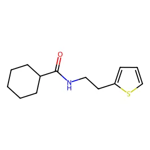 N-[2-(thiophen-2-yl)ethyl]cyclohexanecarboxamide structure