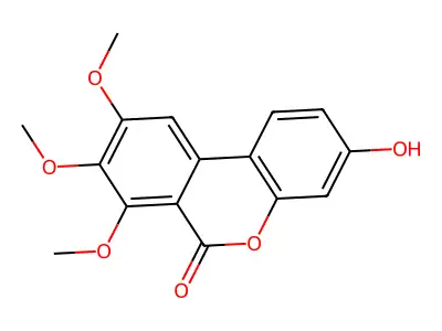 3-hydroxy-7,8,9-trimethoxy-6H-benzo[c]chromen-6-one structure