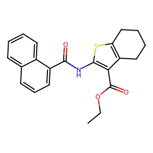 Ethyl 2-(naphthalene-1-amido)-4,5,6,7-tetrahydro-1-benzothiophene-3-carboxylate structure