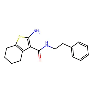 2-Amino-4,5,6,7-tetrahydro-N-(2-phenylethyl)benzo(b)thiophene-3-carboxamide structure
