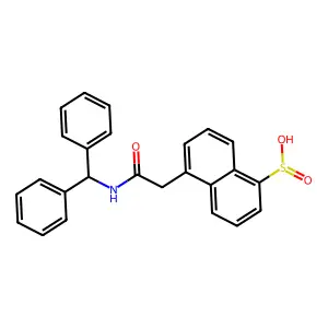 5-{[N-(diphenylmethyl)carbamoyl]methyl}naphthalenesulfinic acid structure