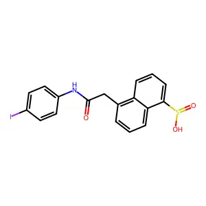 5-{[N-(4-iodophenyl)carbamoyl]methyl}naphthalenesulfinic acid structure
