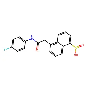 5-{[N-(4-fluorophenyl)carbamoyl]methyl}naphthalenesulfinic acid structure