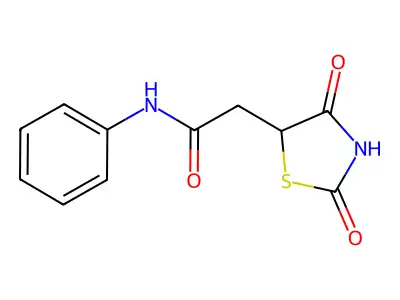 2-(2,4-dioxo-1,3-thiazolidin-5-yl)-N-phenylacetamide structure