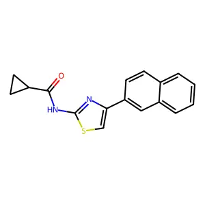 N-[4-(naphthalen-2-yl)-1,3-thiazol-2-yl]cyclopropanecarboxamide structure