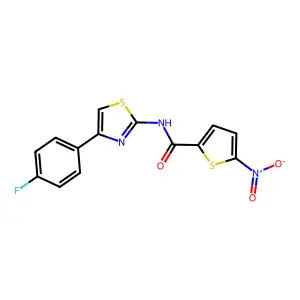 N-[4-(4-fluorophenyl)-1,3-thiazol-2-yl]-5-nitrothiophene-2-carboxamide structure