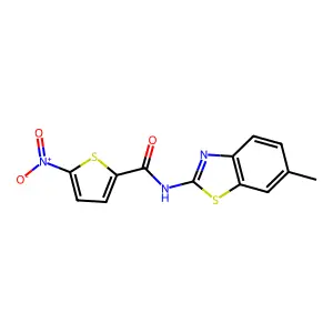 N-(6-methyl-1,3-benzothiazol-2-yl)-5-nitrothiophene-2-carboxamide structure