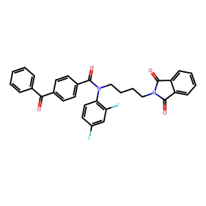 4-benzoyl-N-(2,4-difluorophenyl)-N-(4-(1,3-dioxoisoindolin-2-yl)butyl)benzamide structure