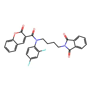 N-(2,4-difluorophenyl)-N-[4-(1,3-dioxo-2,3-dihydro-1H-isoindol-2-yl)butyl]-2-oxo-2H-chromene-3-carboxamide structure