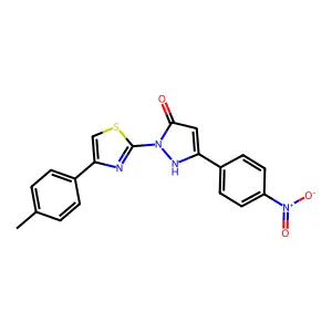 1-[4-(4-methylphenyl)-1,3-thiazol-2-yl]-3-(4-nitrophenyl)-1H-pyrazol-5-ol structure