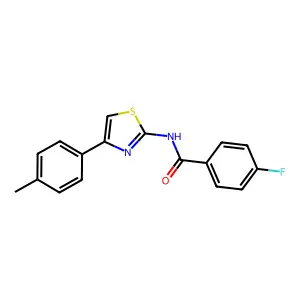 4-fluoro-N-[4-(4-methylphenyl)-1,3-thiazol-2-yl]benzamide structure