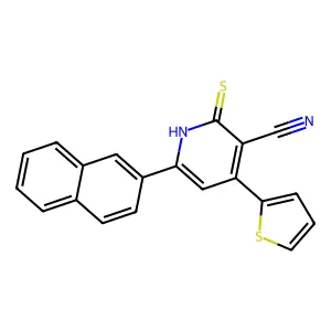6-(2-Naphthyl)-4-(2-thienyl)-2-thioxo-1,2-dihydro-3-pyridinecarbonitrile structure