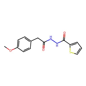 N'-[2-(4-methoxyphenyl)acetyl]-2-thiophenecarbohydrazide structure