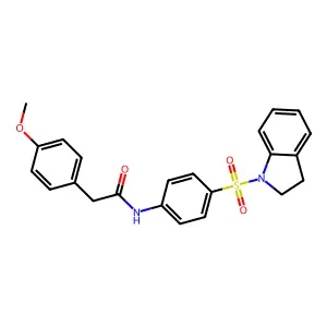 N-[4-(2,3-dihydro-1H-indol-1-ylsulfonyl)phenyl]-2-(4-methoxyphenyl)acetamide structure