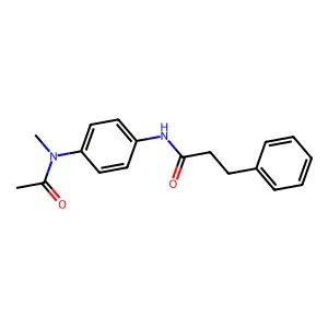 N-{4-[acetyl(methyl)amino]phenyl}-3-phenylpropanamide structure