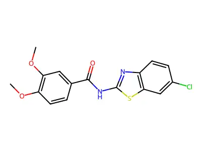 N-(6-chloro-1,3-benzothiazol-2-yl)-3,4-dimethoxybenzamide structure