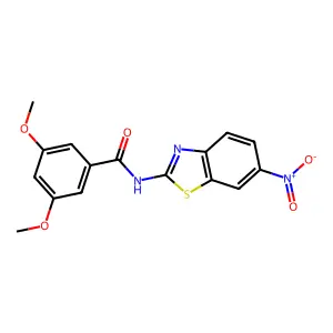 3,5-Dimethoxy-N-(6-nitro-1,3-benzothiazol-2-yl)benzamide structure