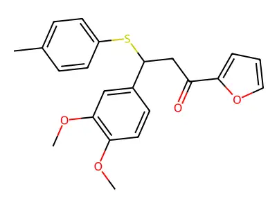 3-(3,4-Dimethoxyphenyl)-1-(furan-2-yl)-3-[(4-methylphenyl)sulfanyl]propan-1-one structure