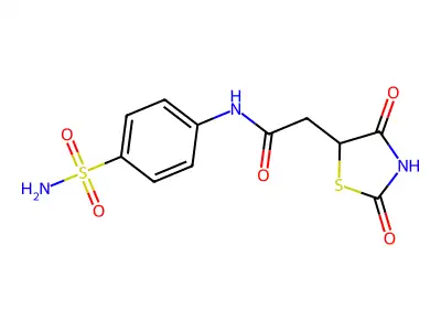 2-(2,4-dioxo-1,3-thiazolidin-5-yl)-N-(4-sulfamoylphenyl)acetamide structure