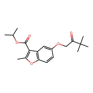 Propan-2-yl 5-(3,3-dimethyl-2-oxobutoxy)-2-methyl-1-benzofuran-3-carboxylate structure