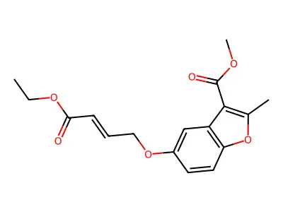 (E)-methyl 5-((4-ethoxy-4-oxobut-2-en-1-yl)oxy)-2-methylbenzofuran-3-carboxylate structure