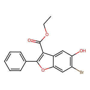 Ethyl 6-bromo-5-hydroxy-2-phenyl-1-benzofuran-3-carboxylate structure