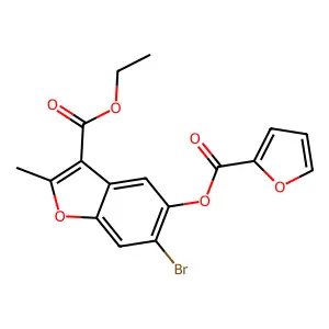 Ethyl 6-bromo-5-(furan-2-carbonyloxy)-2-methyl-1-benzofuran-3-carboxylate structure