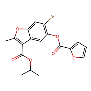 Propan-2-yl 6-bromo-5-(furan-2-carbonyloxy)-2-methyl-1-benzofuran-3-carboxylate structure