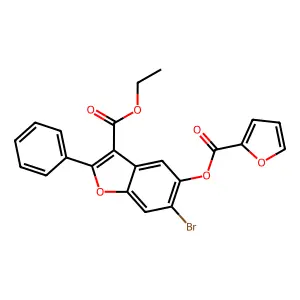 Ethyl 6-bromo-5-(furan-2-carbonyloxy)-2-phenyl-1-benzofuran-3-carboxylate structure