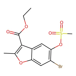 Ethyl 6-bromo-5-(methanesulfonyloxy)-2-methyl-1-benzofuran-3-carboxylate structure